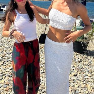 Matching set . Strapless crop top and maxi skirt